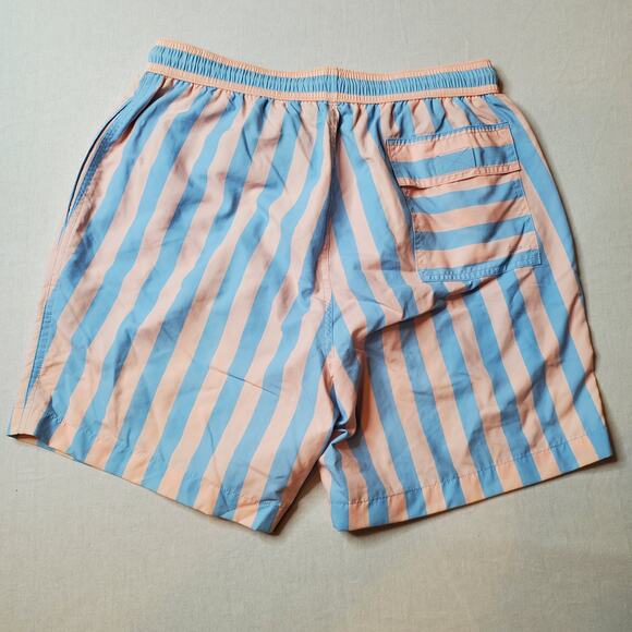 J. McLaughlin Men's Size S NWT Gibson Swim Trunks Regency Stripe Pink Blue - Picture 3 of 8
